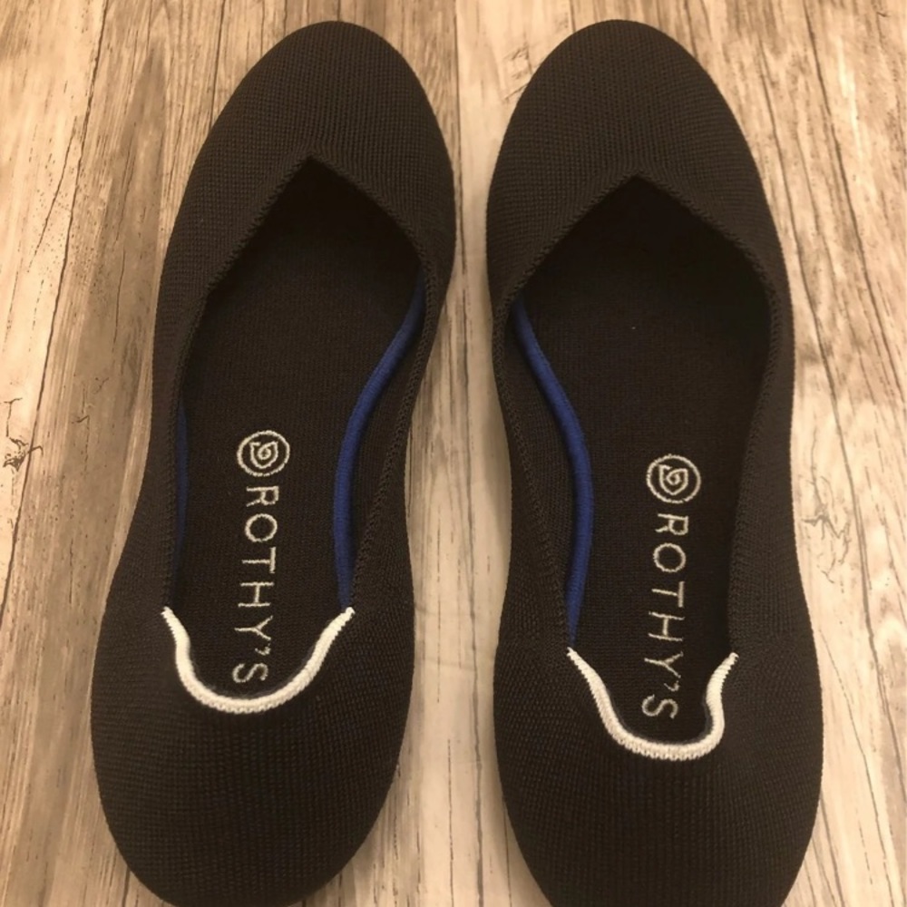 Solid Black Rothy’s Flats With Round Toe. - image 3